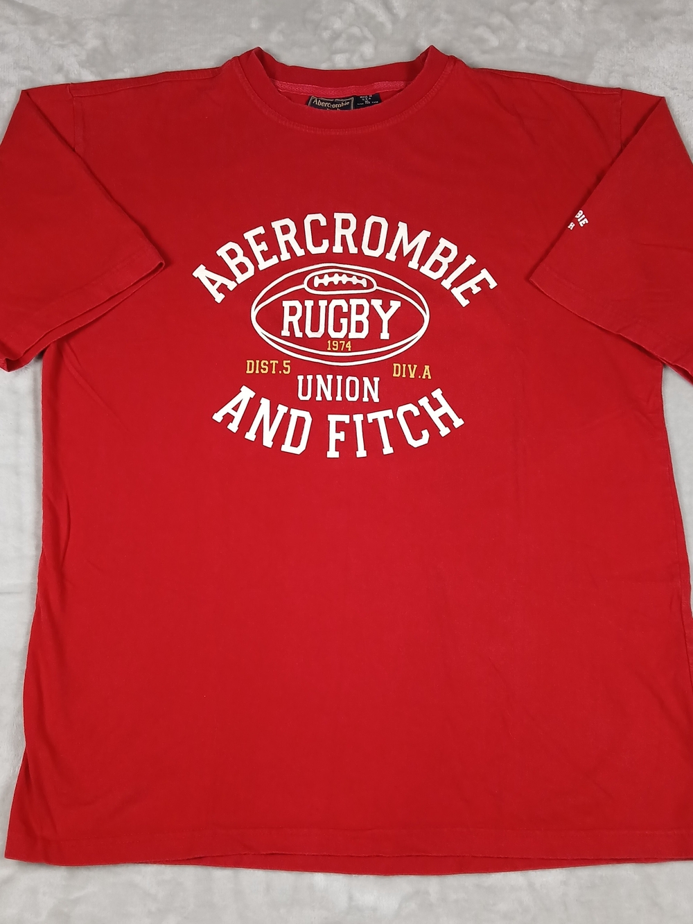 Vintage Abercrombie & Fitch Rugby T Shirt XL Men's Made In USA Red